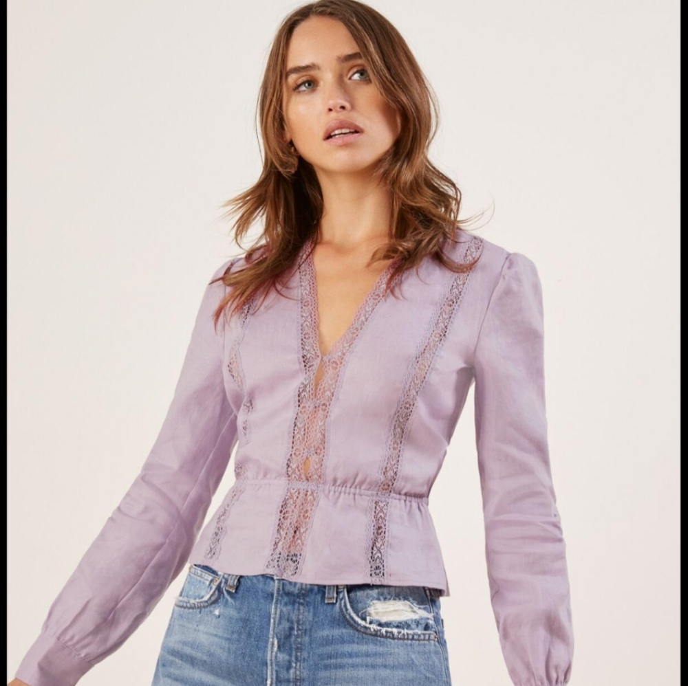 Reformation Odette Top in Lilac